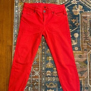 Hot pink crop jeans 8